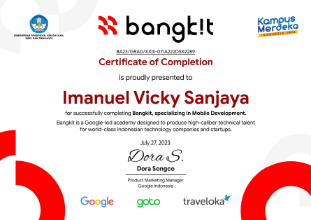Bangkit Academy Certificate of Completion